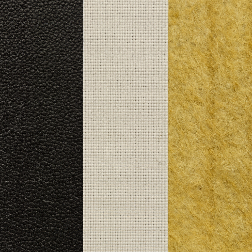 Macro photo of MLV textures, acoustic panel, and mineral wool
